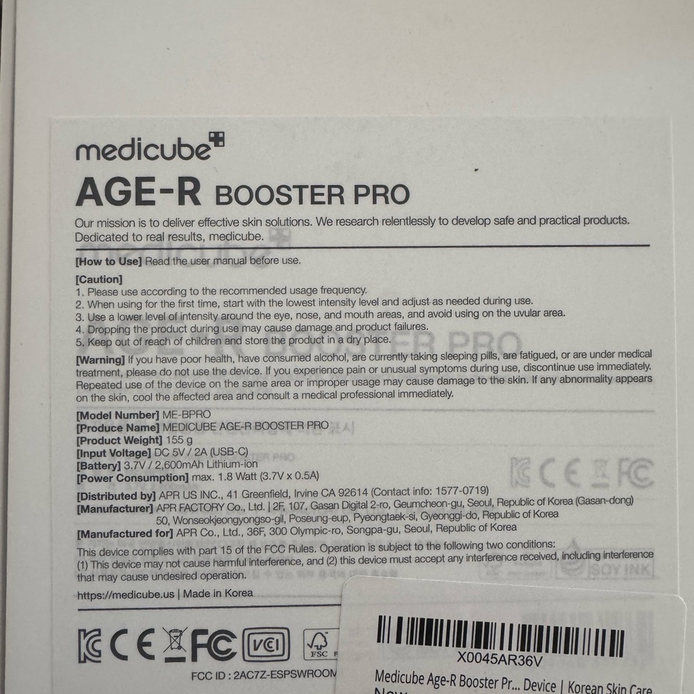 AGE-R Booster Pro Skincare Device - White